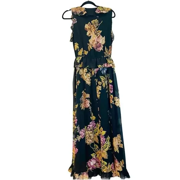 Kobi Halperin Floral Lesley Ruffle Midi Dress Women's Size S NWT